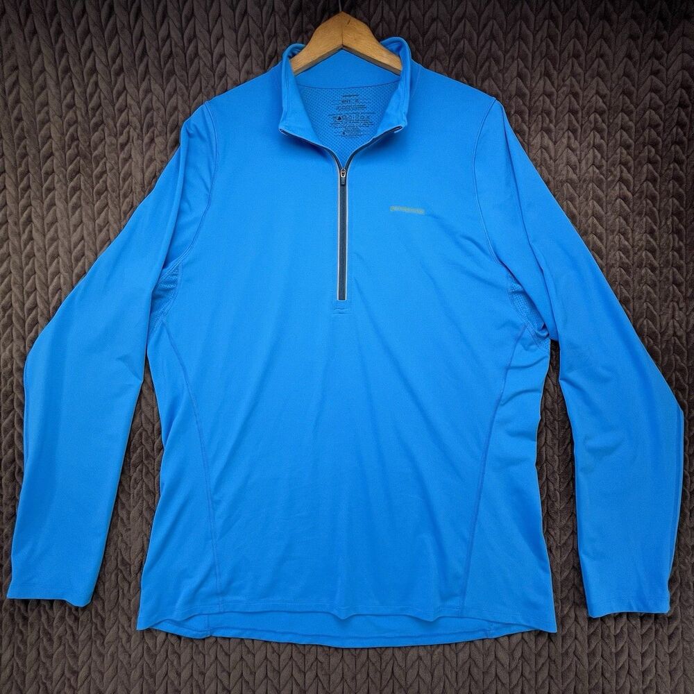 Patagonia 1/4 Zip Pullover Mens XL Blue Running Long Sleeve All Weather Top